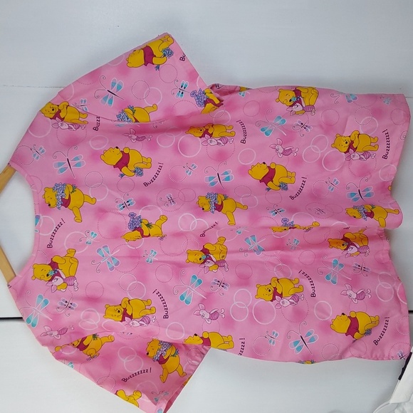 Disney Pink Winnie the Pooh Scrub Top Nurse Hospital Childrens  Sz.2X - Picture 4 of 6